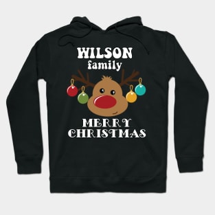 Family Christmas - Merry Christmas WILSON family, Family Christmas Reindeer T-shirt, Pjama T-shirt Hoodie